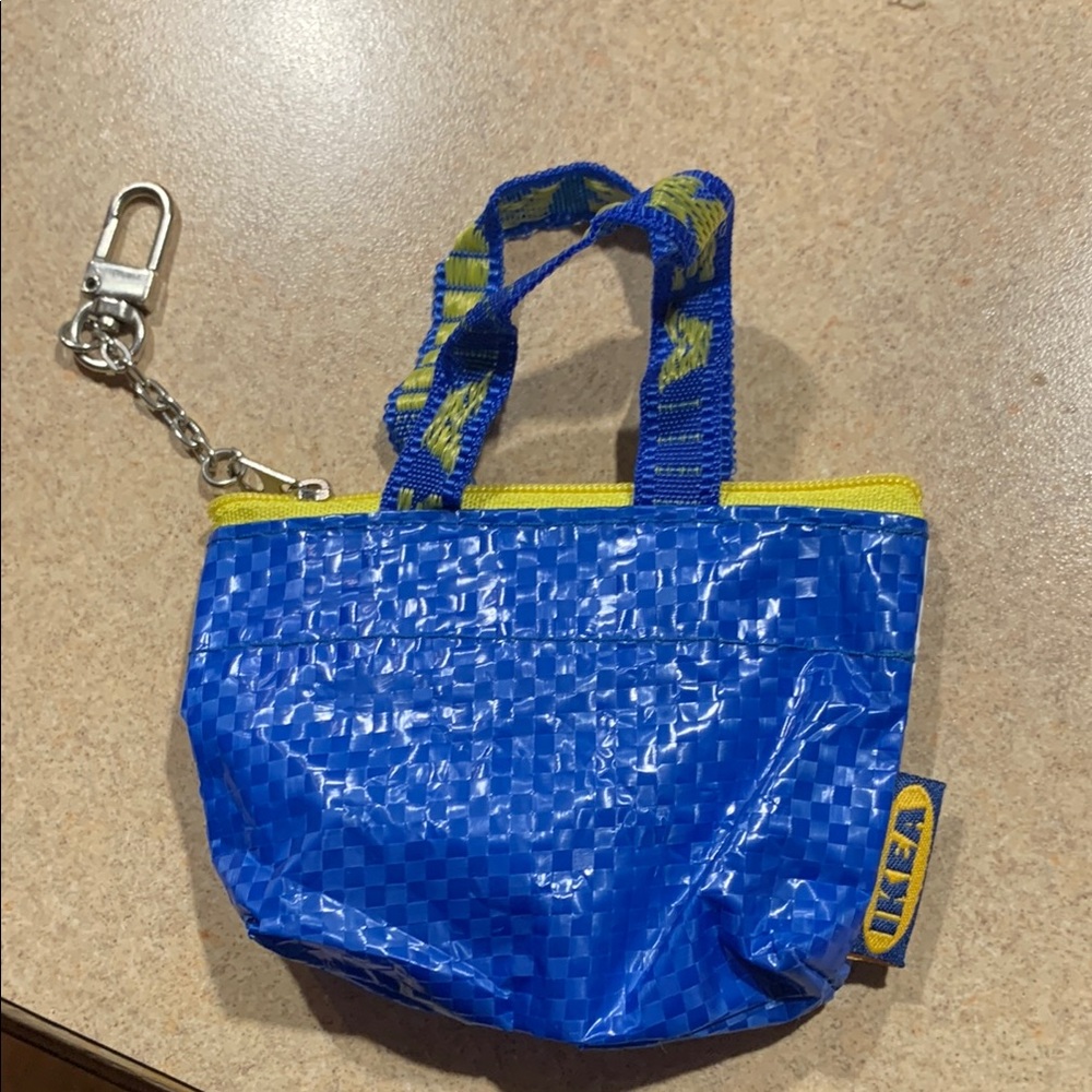 FREE w/ Bundle IKEA Blue Mini Tote Bag Key Chain Coin Purse Wallet